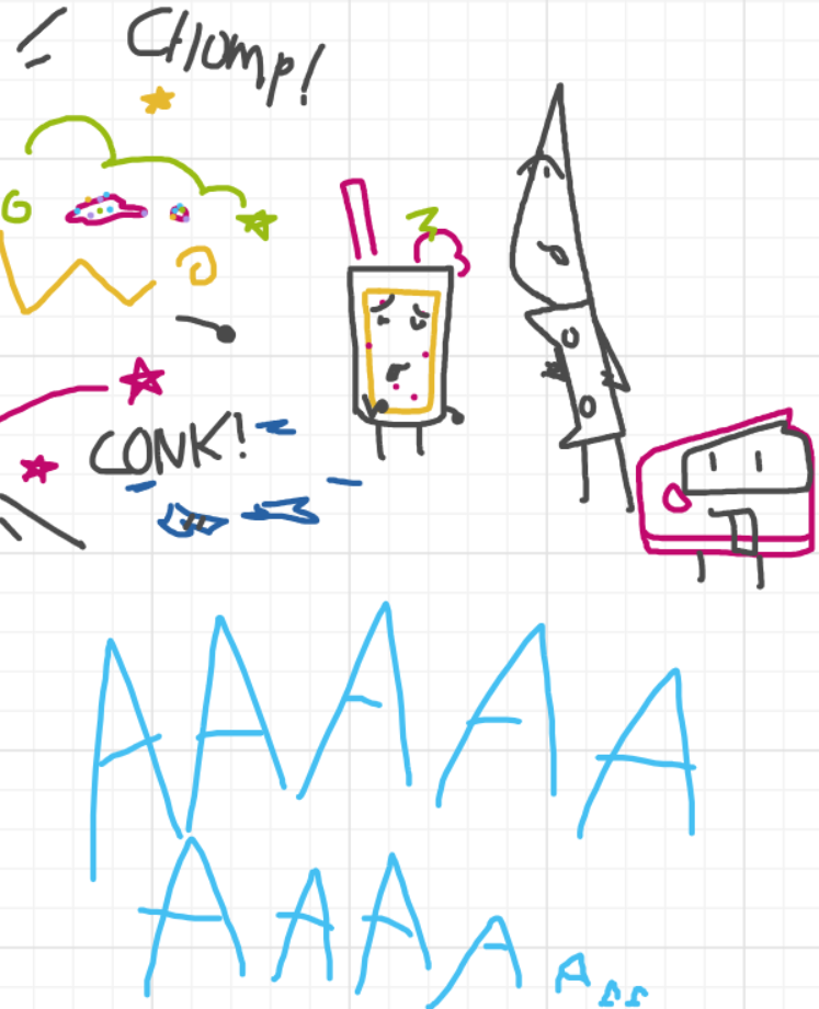 A panel from Running Duos, episode four of the Board Boards object show by Furretwalk/WalkingFurret.